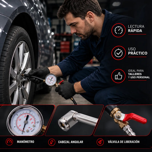 MaxInflate Pro™ Inflador de Neumáticos con Manómetro Integrado🧰