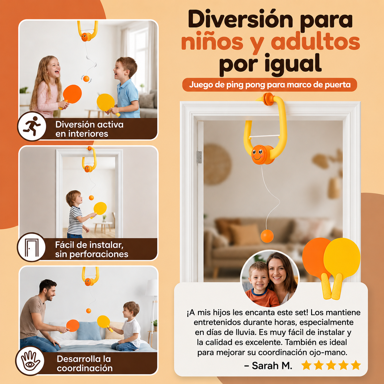 🏓Pong Pro™ Juego de Ping-Pong para Marco de Puerta🚪✨