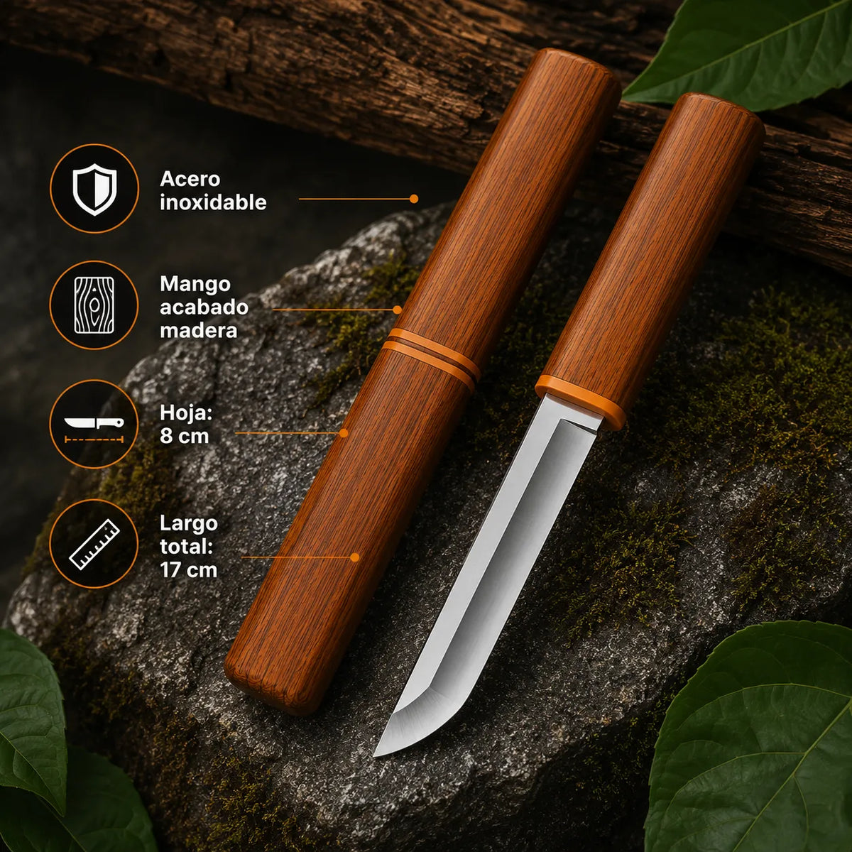 DualEdge™ Juego de Cuchillos Dobles 2 en 1 con Mango de Madera🗡️
