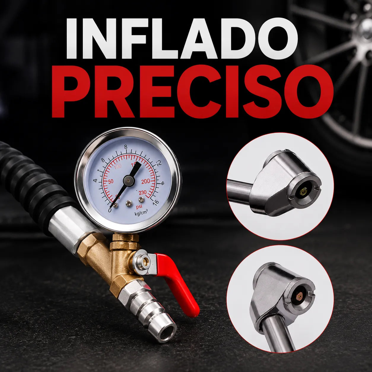 MaxInflate Pro™ Inflador de Neumáticos con Manómetro Integrado🧰