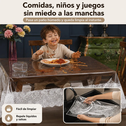 LuxeCoverpro™ Mantel Transparente Lavable