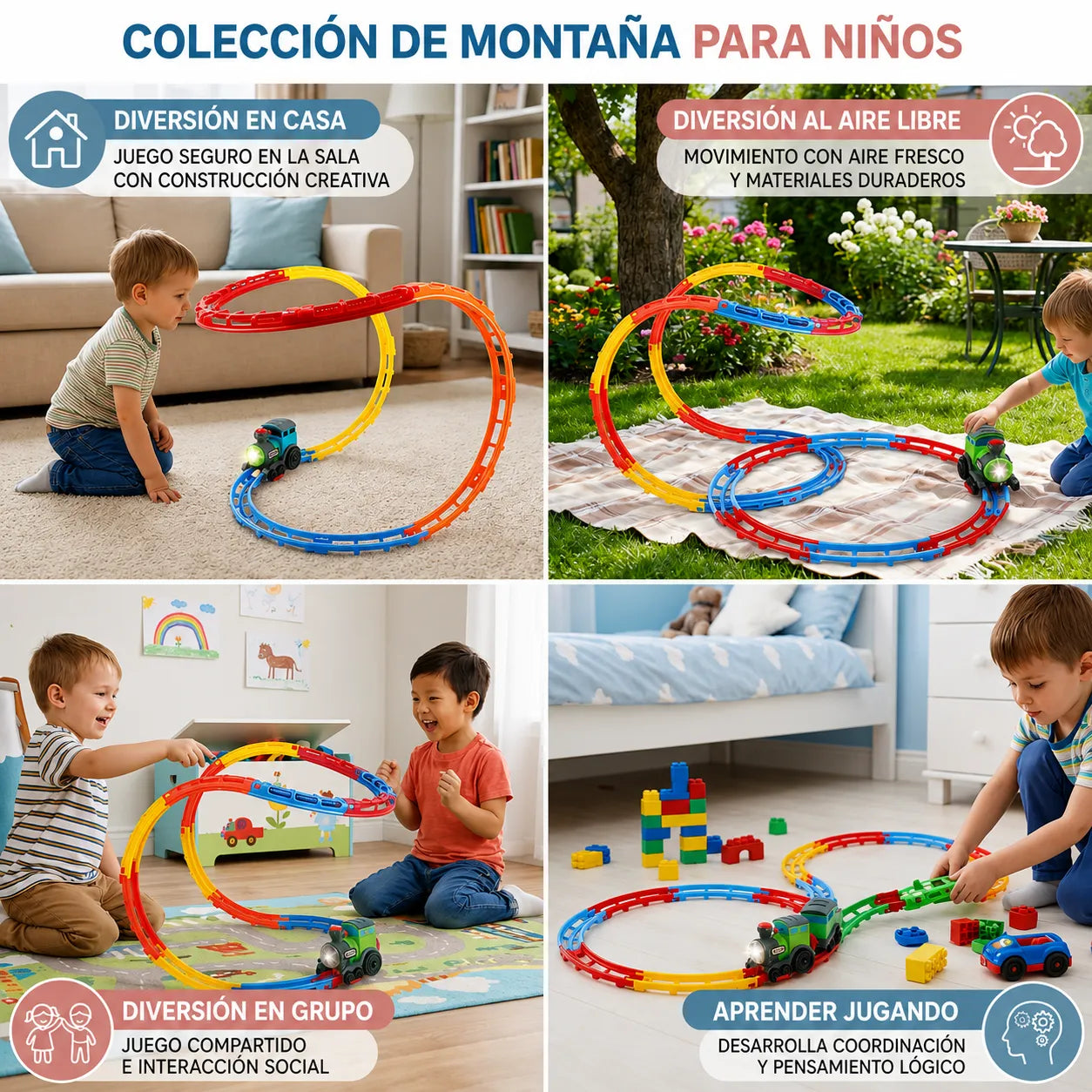 🚂 RollerTrain™ Tren Montaña Rusa Giros 360°, Luces y Sonido 🎢✨