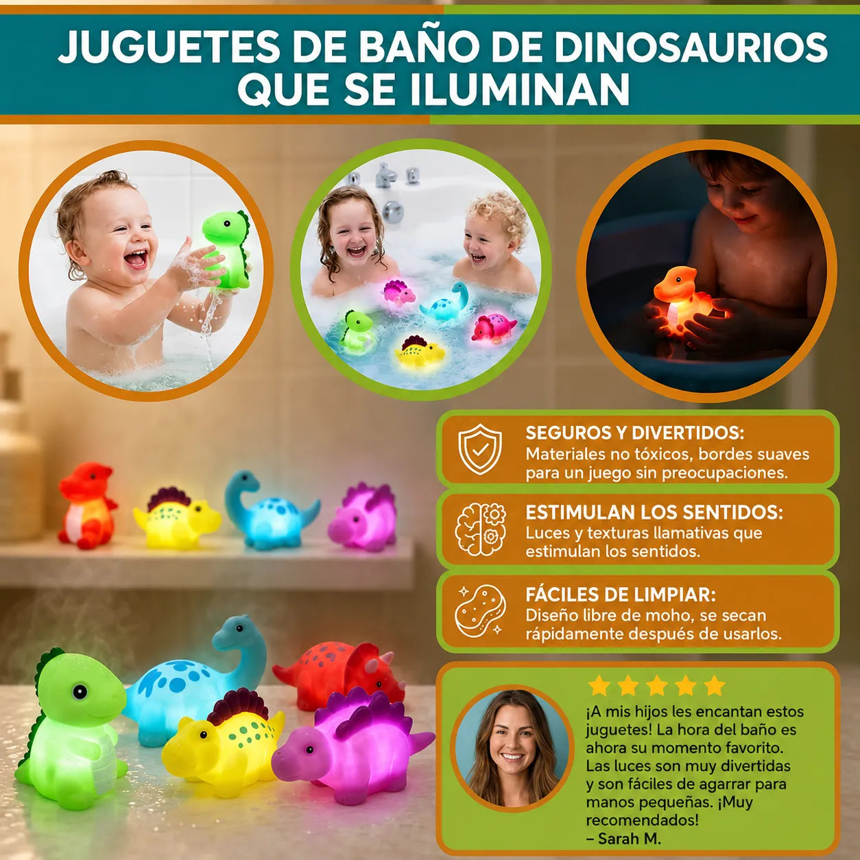 DinoGlow™ Juguetes Luminosos de Dinosaurio (Set x6 - Oferta Paga 2 Lleva 4) 🦕✨