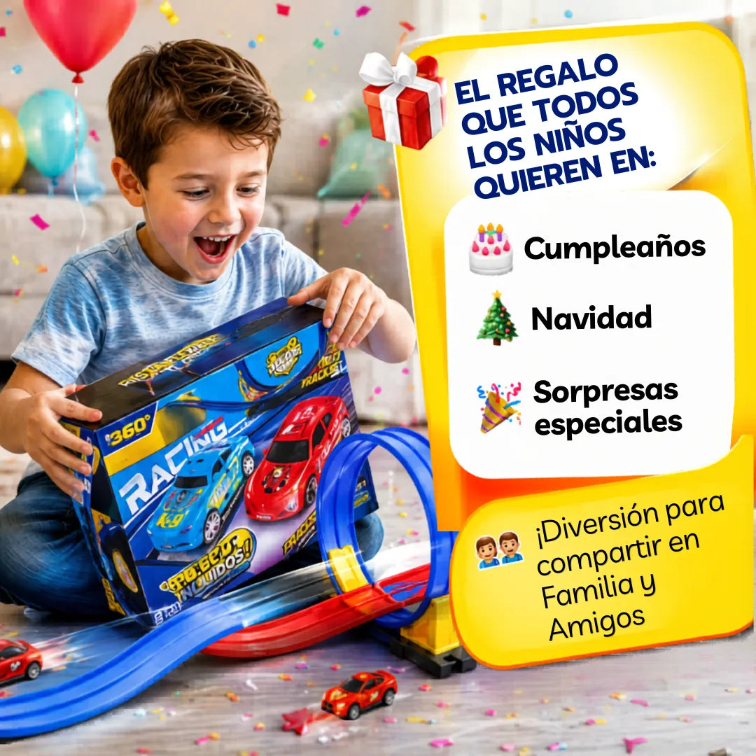 MagicTrackPro™  Pista de Carreras Flexible INCLUYE 4 MINI CARROS