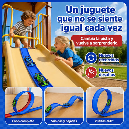 MagicTrackPro™  Pista de Carreras Flexible INCLUYE 4 MINI CARROS
