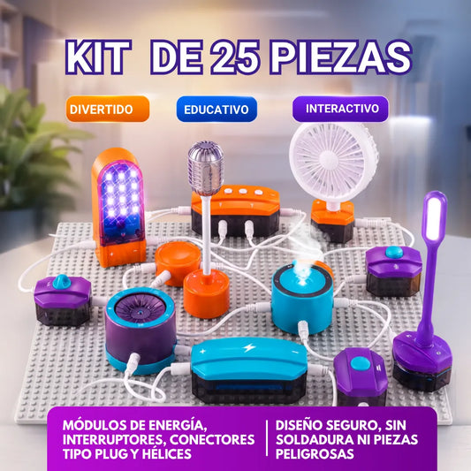 ⚡ElectronBlocks Pro™ Kit Circuitos Eléctricos Set 25 Piezas🧠