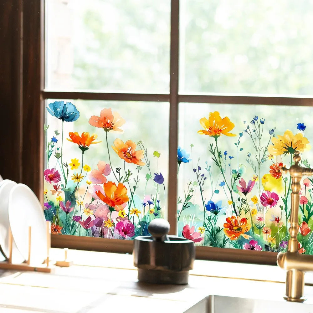 FloralView™ Pegatina Floral para Ventanas