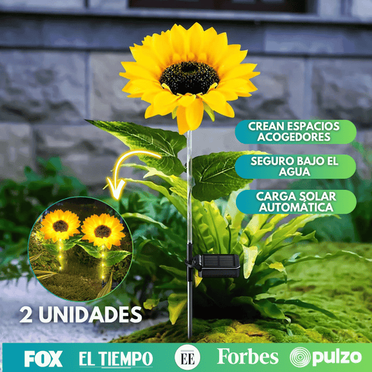 GardenGlow - Faroles de Girasol para Jardín (2 Unidades)